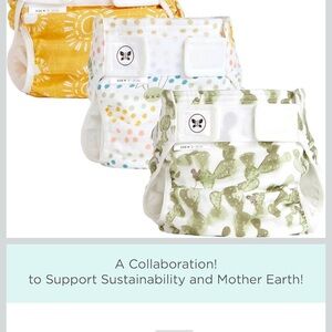 Honest Hybrid Cloth Diaper Covers w/ Pocket-Sling, Medium (12-25 Pound), 3 Pack